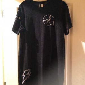 Black velvet tee shirt dress